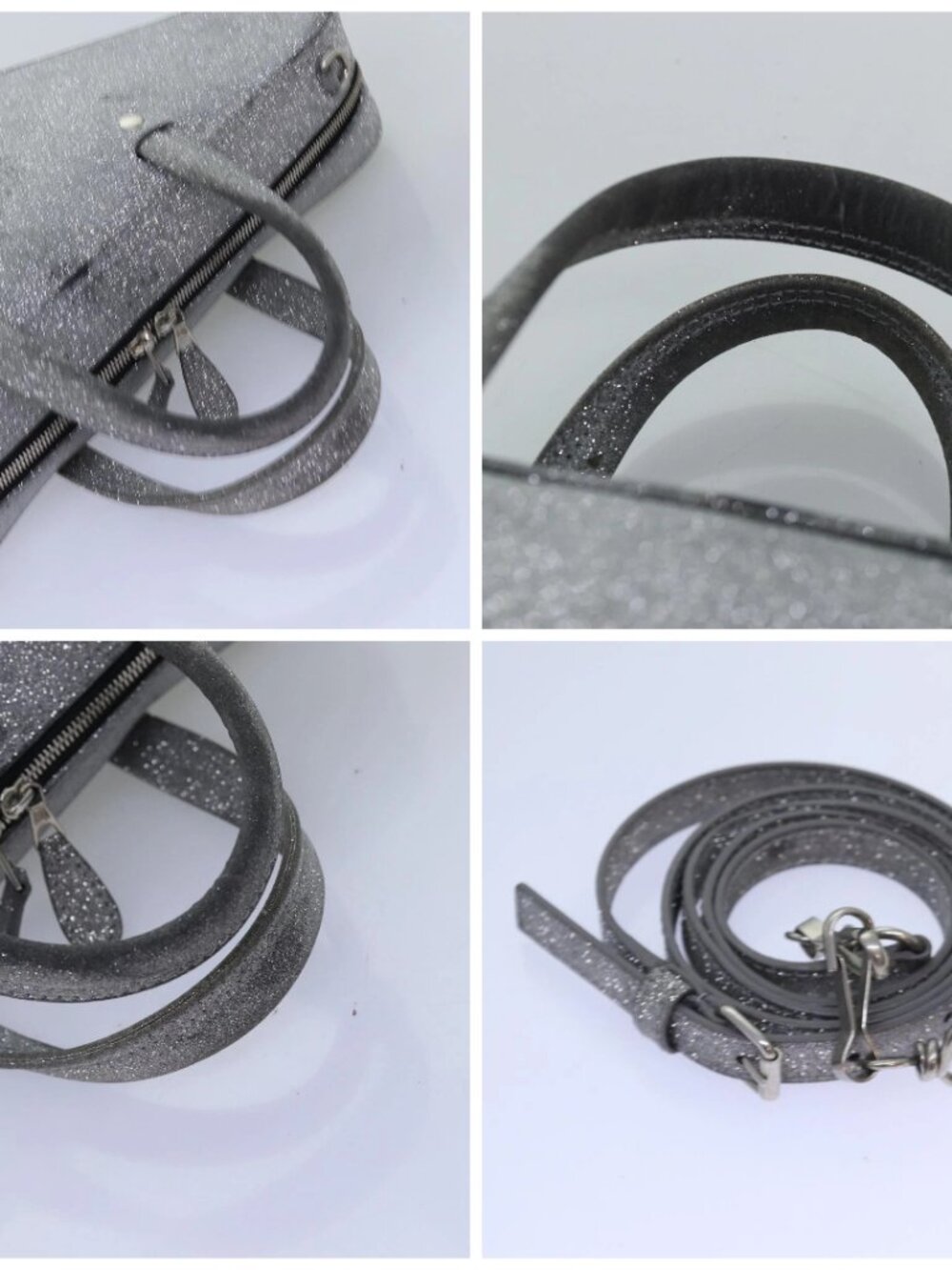 BALENCIAGA Triangle Duffle XS Hand Bag Leather 2way Silver - Picture 16 of 16